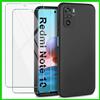 Cover per Xiaomi Redmi Note 10S in Silicone Nero Custodia Nera Pellicola Vetro