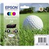 Epson Multipack di cartucce originali Epson DURABrite Pallina da golf 34 - 4 colori: Cartuccia nero, ciano, magenta, giallo - 1 x 6,1 ml, 3 x 4,2 ml - I migliori risultati con gli inchiostri originali Epson