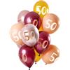 Folat 69250 Palloncini 50 anni Rosa-Oro 30 cm - 12 pezzi Palloncini per Aria e Elio kit per Compleanno