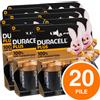 Duracell 20 BATTERIE DURACELL PLUS POWER PILE ALCALINE TORCIA D Pila batteria