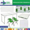 Galileo Tavolo Da Picnic Richiudibile a Valigetta Con 4 Sedie 120 x 60 x H 70 Cm