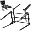 Pyle Portable Dual Laptop Stand - Universal Standing Table with Adjustable Height, Ergonomic Design and Anti-slip Prongs for DJ Mixer, Sound Equipment, Workstation, Gaming and Home Use