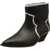 L37 HANDMADE SHOES Stivaletti I Pelle Naturale I Scarpe Fatte A Mano Comes The Rain I, Stivale alla Caviglia Donna, Nero/Argento, 37 EU
