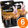 Duracell 6 BATTERIE DURACELL PLUS POWER PILE ALCALINE TORCIA D Pila batteria