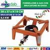 Omac Fornellone a Gas In Ferro Verniciato 38x38xH19 Con Bruciatore In Ghisa Ø 18 Cm