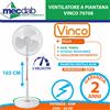 VINCO Ventilatore Colonna a Piantana Tonda Terra 45 W Altezza Max 165Cm Vinco-70708