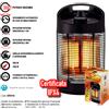 CFG Stufa Elettrica Rotante 360° Con 2 Resistenze in Fibra di Carbonio CFG 700W