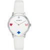 Jack & Co. Orologio Donna JACK & CO JW0151L5 Pelle Bianco Cuori Silver Heart NEW