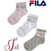 FILA Calzini Corti Bambina Fila modello Ciclista Tris Assortito