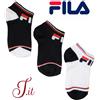 Bianco Calzini Bambino Ragazzo Fila Corti Fantasmino 3 paia Assortite Bianco/blu