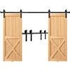 VEVOR Kit Binario per Porta Scorrevole Doppia Carico 150kg 244cm Gancio Forma I