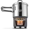 Esbit Fornello a Combustibile Solido con Accessori, Acciaio Inox, Pentola 585ML, Set da Cucina Trekking, Accamparsi (E-CS585ST)