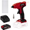 Einhell Pistola Incollatrice a Batteria TE-Cg 18 Li-Solo Power X-Change, Li-Ion, 18 V, Max. 170 °C, Pronta per l'Uso in 120 Secondi, Incl. 5 Stick Colla + 2,5 Ah Power X-Change Batteria