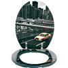 MSV 140572 New York-Sedile per WC, in plastica, Colore: Argento, 30 x 20 x 110 cm