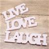 Blesiya 3Pcs White Wooden Words Sign Decor Wall Art Decor Ornamenti camera da