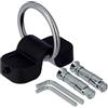 Relaxdays Anello Antifurto Bici e Moto, 10 mm, Ancoraggio a Muro Biciclette e Scooter, Acciaio, Plastica, Nero Argentato