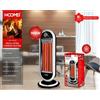 Hoomei Stufa Elettrica Oscillante Riscaldante 2 Elementi Fibra di Carbonio 900W HOP