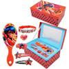 Joy Toy Joytoy Miraculous portagioie con accessori: 2 fermagli per capelli, 1 anello, 1 supporto per treccia, 1 bracciale, 1 spazzola per capelli 18 x 11,5 x 7 cm