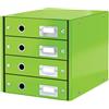 Leitz Click & Store Cassettiera a 4 Cassetti Pieghevole, Organizer per Riporre Documenti, Cataloghi e Riviste in Formato A4, Adatta per Casa e Ufficio, Verde, 60494054