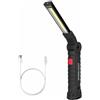 TORCIA RICARICABILE LED COB MAGNETICA SNODATA LUCE LAMPADA LAVORO MECCANICO SC0