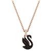 Swarovski Collana Swarovski Iconic Swan 5678046 necklace Cigno Cristalli Neri Oro Rosa