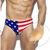 For Maschile Costume Bikini Bandiera Americana Spiaggia Nuoto Slip Uomo Nylon