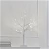 Ginger Ray Albero di Natale bianco con luci a LED, decorazione da tavolo per camino, 40 cm