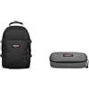 EASTPAK PROVIDER Zaino, 111 cm, 107 L, Nero (Black) & OVAL SINGLE Astuccio, 85 cm, Grigio (Black Denim)