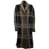 HUMILITY 1949 maxi cardigan donna fantasia quadri nero/cammello HB-GI-MIRANDA MA