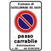 wrappointroma CARTELLO ALLUMINIO PASSO CARRABILE 60x40 cm A NORMA CON 4 FORI RIFRANGENTE