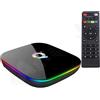 Aglow.it Android TV Box Q96 RGB 4+64Gb Quad H616, Android 10 Smart TV Box 2.4Ghz WiFi 6K