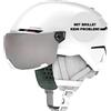 Atomic Savor Visor JR Casco da sci con visiera per bambini e ragazzi, bianco, taglia S, massimo assorbimento degli urti, ventilazione Active Aircon, lenti a specchio, circonferenza testa 51-55 cm