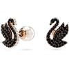 Swarovski Orecchini Swarovski Iconic Swan a Lobo 5684608 Earrings Perle Rosè Cigno Neri