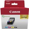 Canon CLI-571 Multipack Cartucce Originali | Inchiostro Canon autentico - Nero più Ciano, Magenta e Giallo - per PIXMA MG5750, MG5751, MG5752, MG5753, MG6850 e altro!