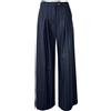 NEIRAMI pantalone donna BLU gessato cuoio P845LD SCAMPANATO MADE IN ITALY
