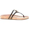 MICHAEL KORS scarpe donna Sandalo infradito slide Hampton pelle nero placca oro