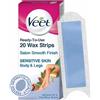 VEET Kit ceretta per tutto il corpo Veet - pelle sensibile (20 strisce) spedizione...