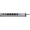 EHMANN 0215x00078301 Master/Slave PRO Multipresa Ciabatta elettrica con 5 2 Prese con Protezione da sovratensione, 1,5m, 230 V, Grigio, Cavo da 1,5 m