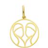 CIONDOLO IN ORO GIALLO 18K, SEGNO ZODIACALE GEMELLI, DIAMETRO 15 MM