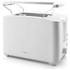 Clatronic, Tostapane a 2 scomparti TA3801 Bianco - Compatto, Impostazione doratura, Funzione scongelamento/riscaldamento, Vassoio briciole rimovibile, Ideale per pane, panini e waffle, 650-750 W
