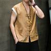 Uomo Cotone Lino Gilet Ttang Abito senza Maniche Giacca Kung Fu Tai Chi