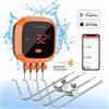 Inkbird Termometro ricaricabile impermeabile Bluetooth Inkbird con barbecue a 4 sonde