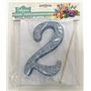 Subitodisponibile Numero 2 CELESTE GLITTERATO in polistirolo Decorazione CAKE TOPPER 0ZUT