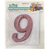 Subitodisponibile Numero 9 ROSA GLITTERATO in polistirolo Decorazione CAKE TOPPER 0ZVA