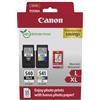 Canon Cartucce d'inchiostro originali PG540L / CL541XL alta capacità, confezione da 2 (colori e nero); Include 50 fogli di carta fotografica 4x6 - confezione in cartone di sicurezza