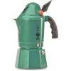 Bialetti 0002762MR Caffettiera 3 Tazze Moka Alpina Alluminio Verde