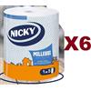 NICKY 6 PZ NICKY BOBINA MILLEUSI 3 VELI MASSIMA RESISTENZA E ASSORBIMENTO DA 250 FOGLI