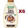 Garnier 6 PZ GARNIER ULTRA DOLCE SHAMPOO LATTE DI COCCO & MACADAMIA 250ML NUTRIENTE