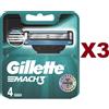 Gillette 12 RICARICHE GILLETTE MACH3 LAME RICAMBIO LAMETTE TESTINE RICARICA RASOIO MACH 3