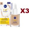 NIVEA 3 PZ NIVEA Q10 ANTIRUGHE POWER 3IN1 SIERO FONDOTINTA 01 LIGHT MEDIUM VISO 30ML